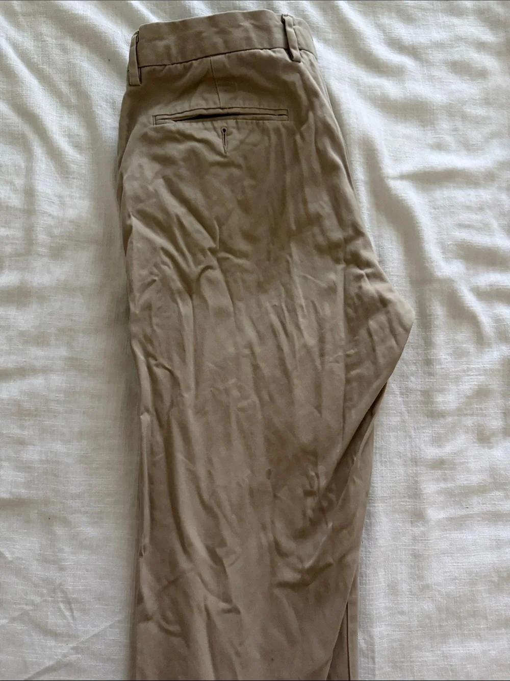 J. Crew Men’s Tan Chinos with Blue Stripe Lining